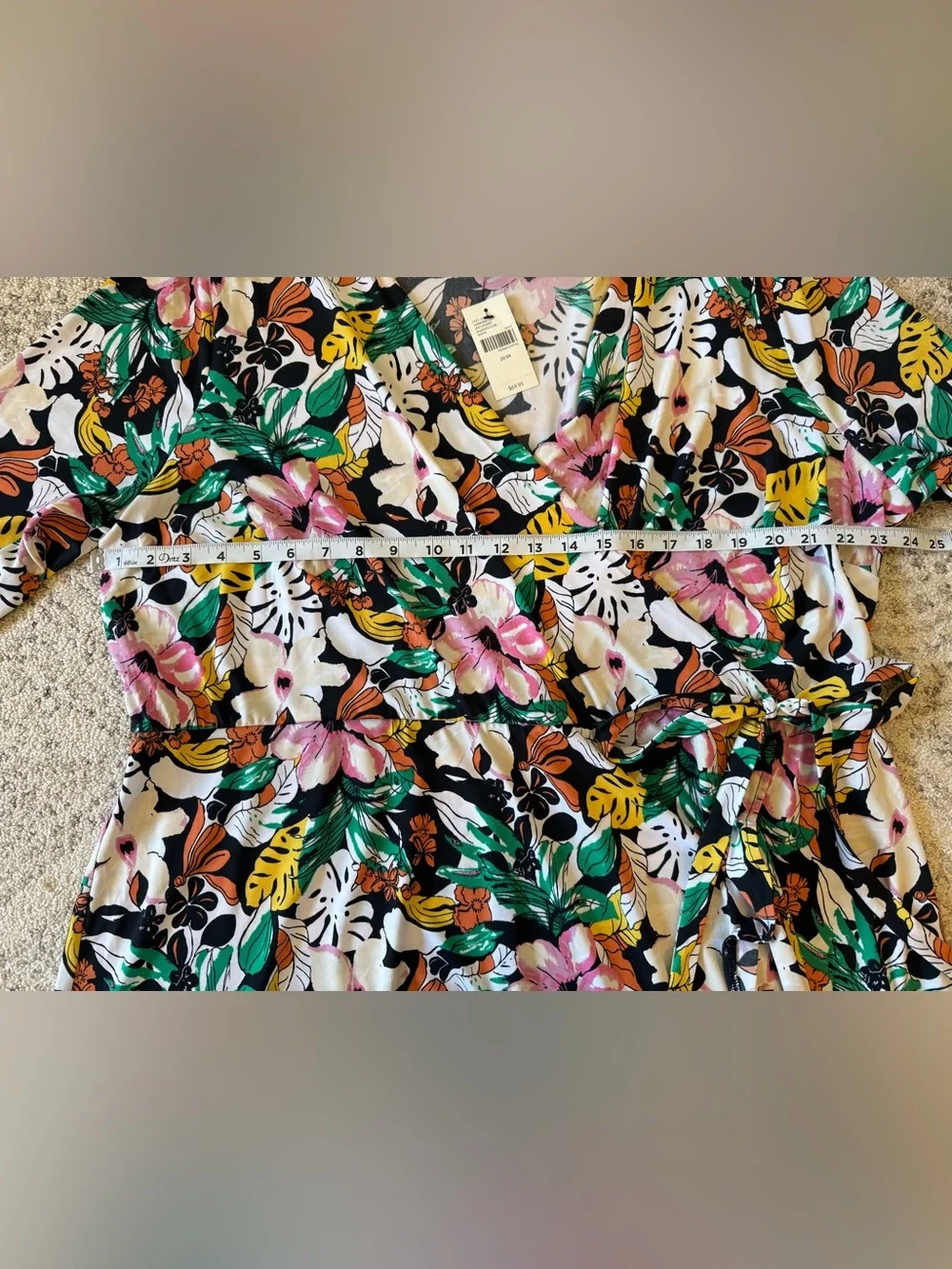 NWT Lane Bryant Floral Faux Wrap Dress Tie Waist Sz 22/24 - Picture 5 of 14